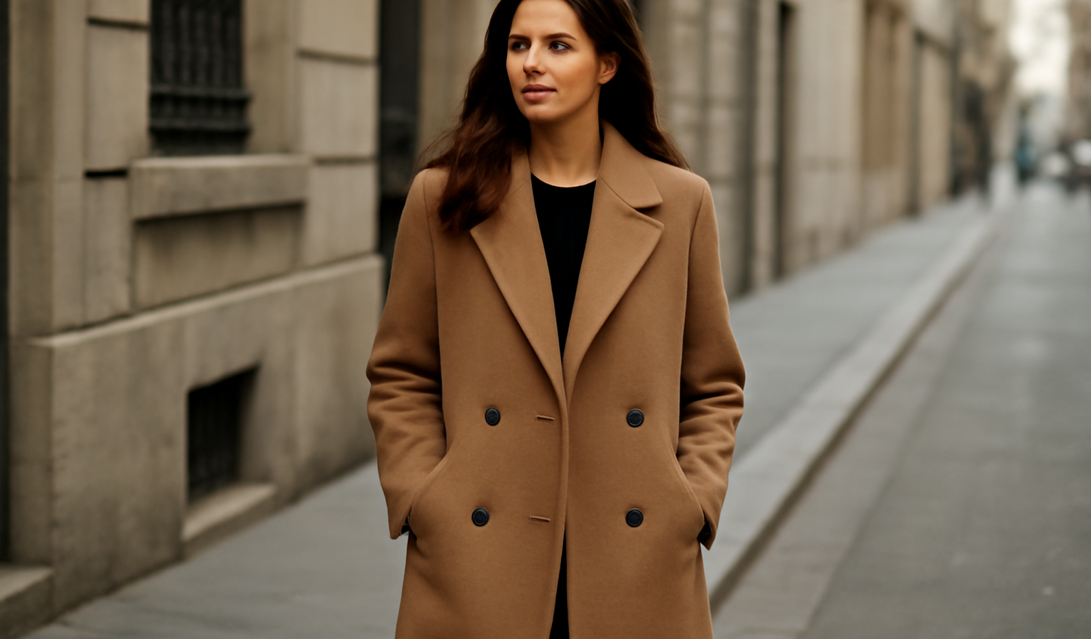 femme portant manteau long en rue