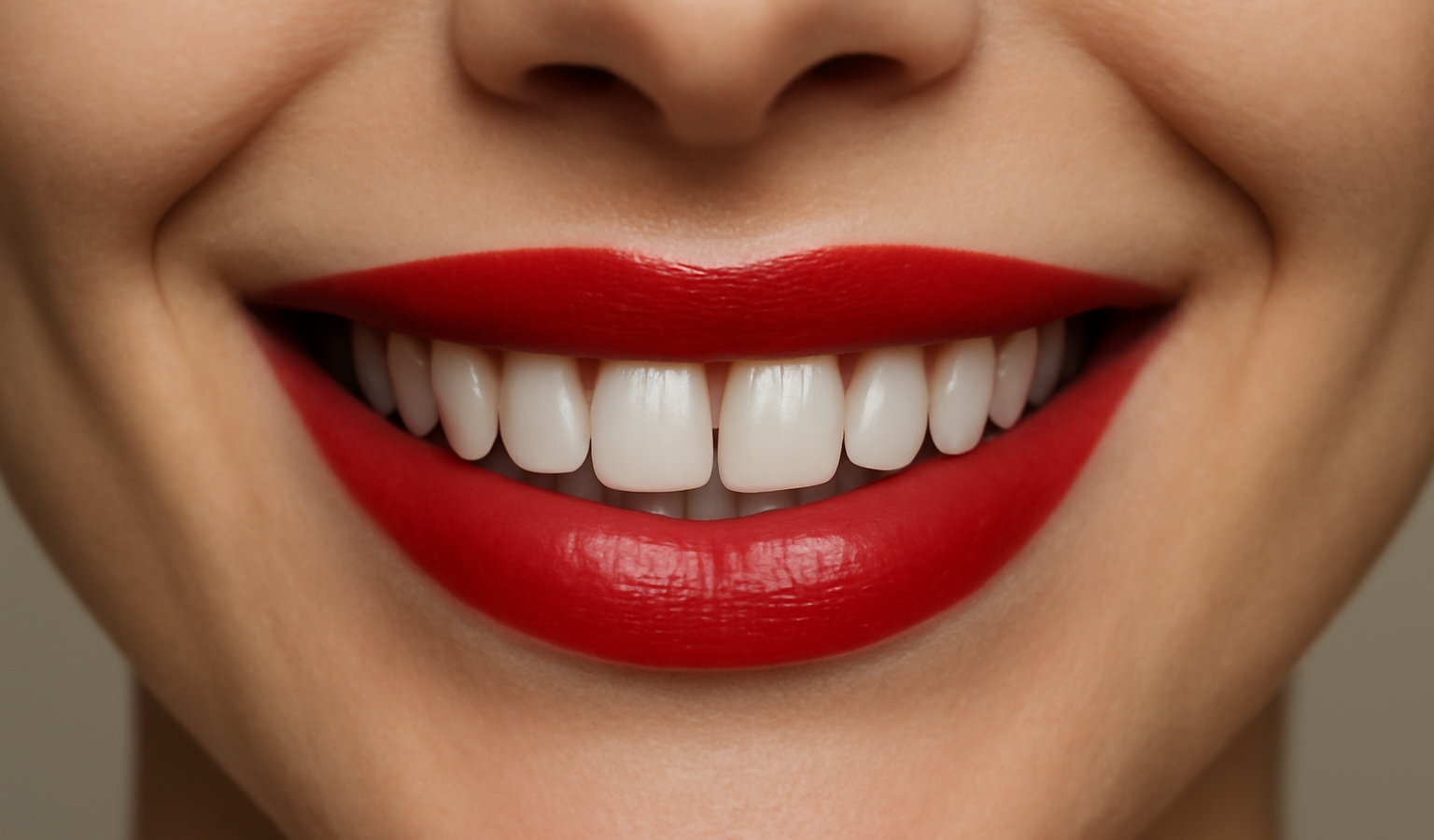 bouche souriante portant rouge a levres net