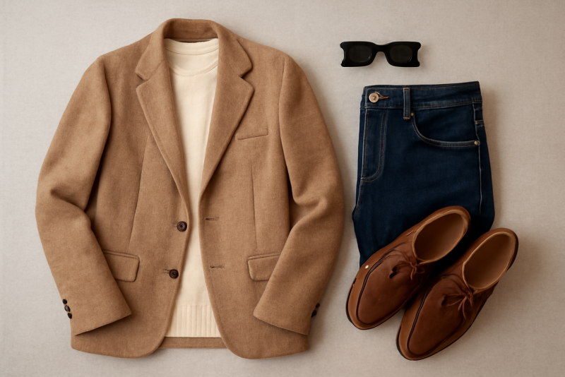 présentation vêtements rétro et pièces modernes assorties