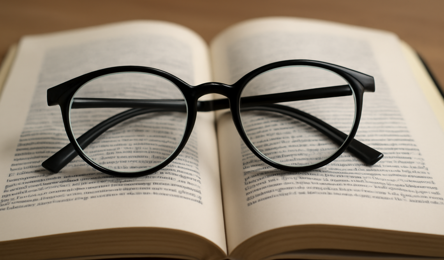 paire de lunettes posée sur livre ouvert