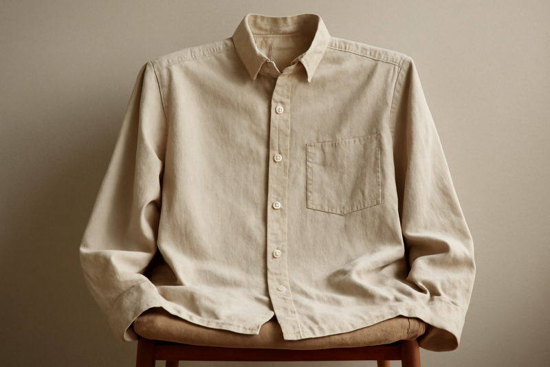 chemise posee sur chaise en coton