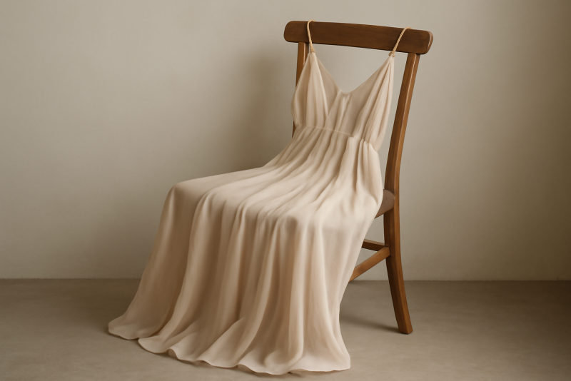 robe fluide posée sur chaise