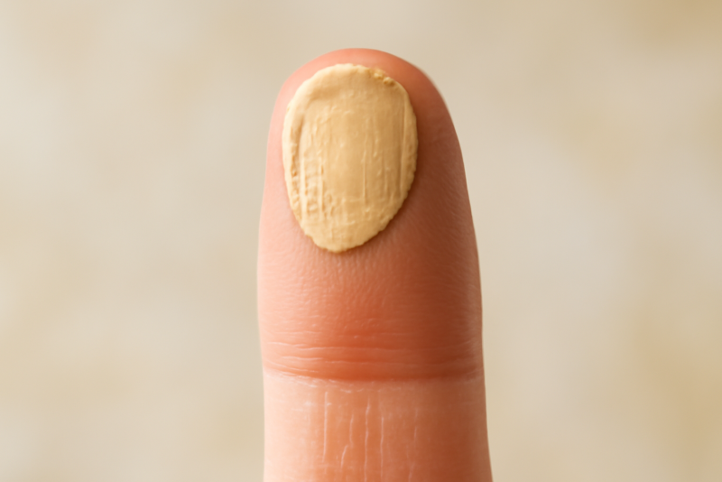 touche de correcteur sur le doigt