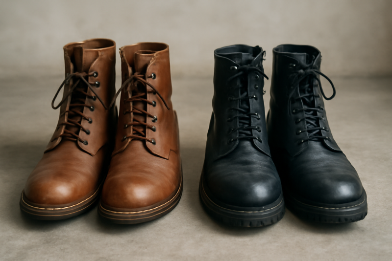 deux paires de bottes cote a cote