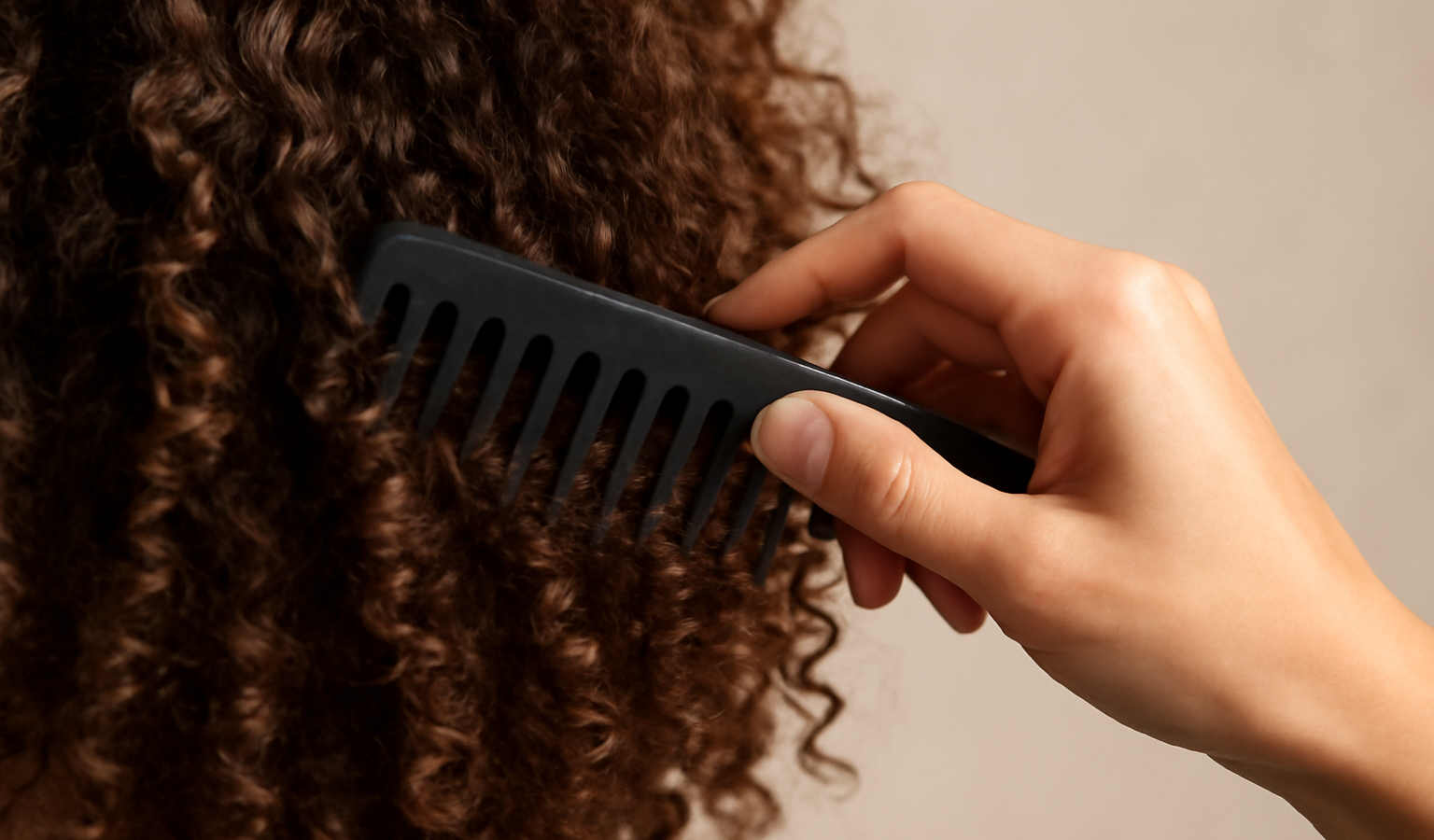 main démêlant boucles avec outil adapté