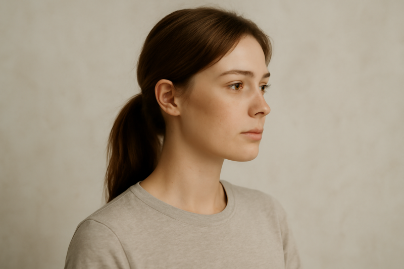 femme avec queue basse et texture légère