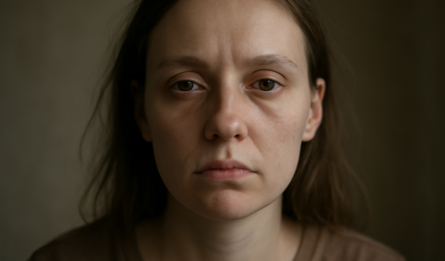 visage au teint terne sous lumière douce