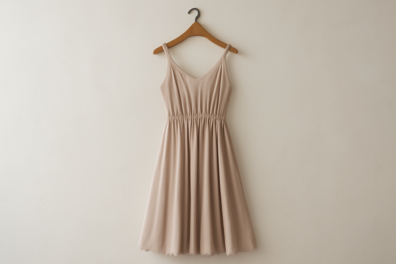 robe fluide posée sur un cintre