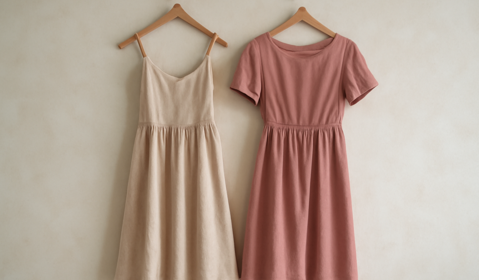 deux robes suspendues côte à côte