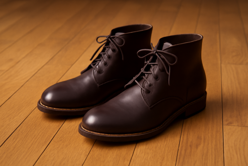 paire de bottines posees sur parquet