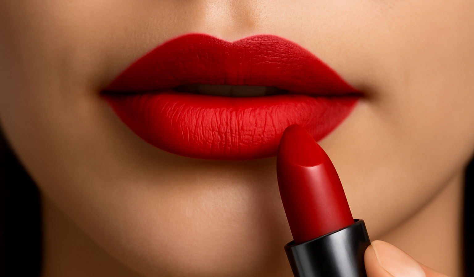 levres maquillees tenant un rouge a levres