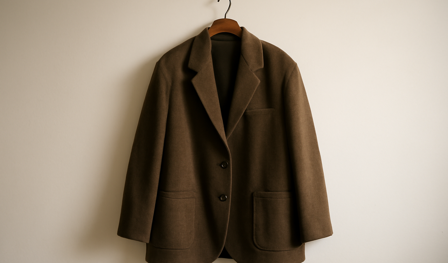 veste oversize suspendue sur porte-manteau