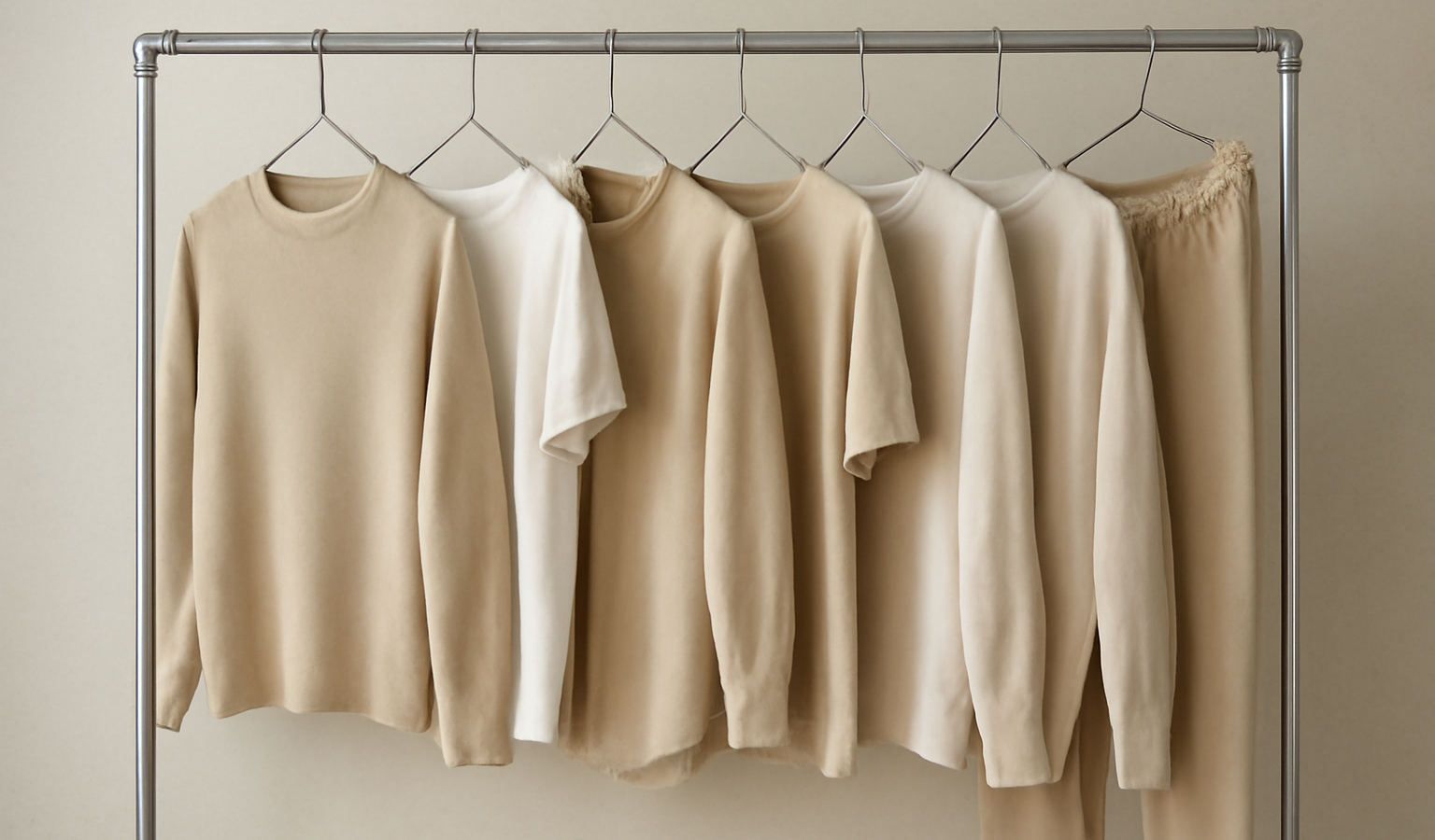 selections de vetements suspendus neutres