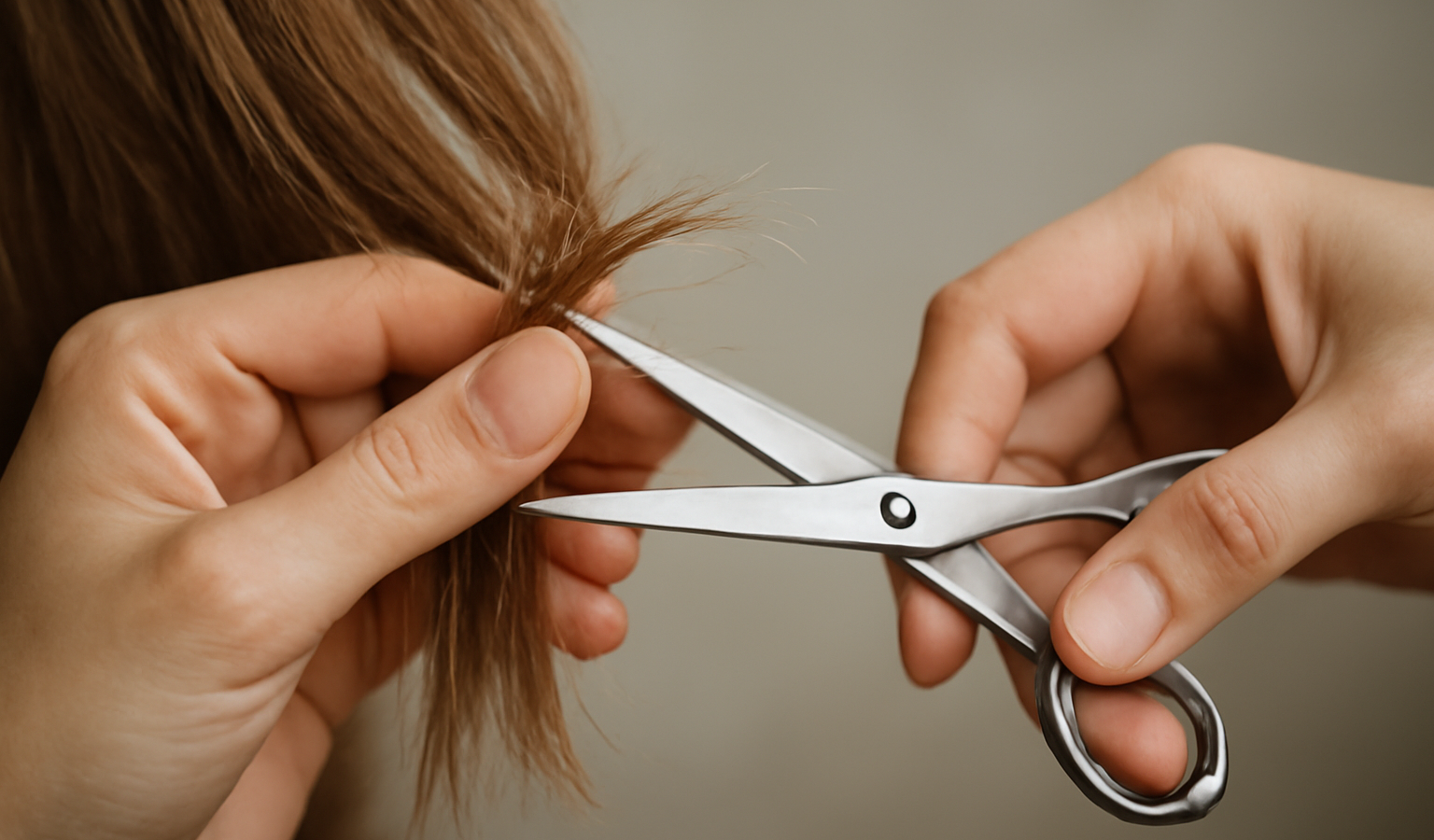 mains coupant des pointes fourchues