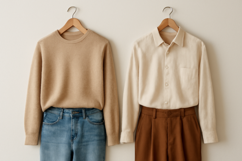 deux tenues suspendues cote a cote