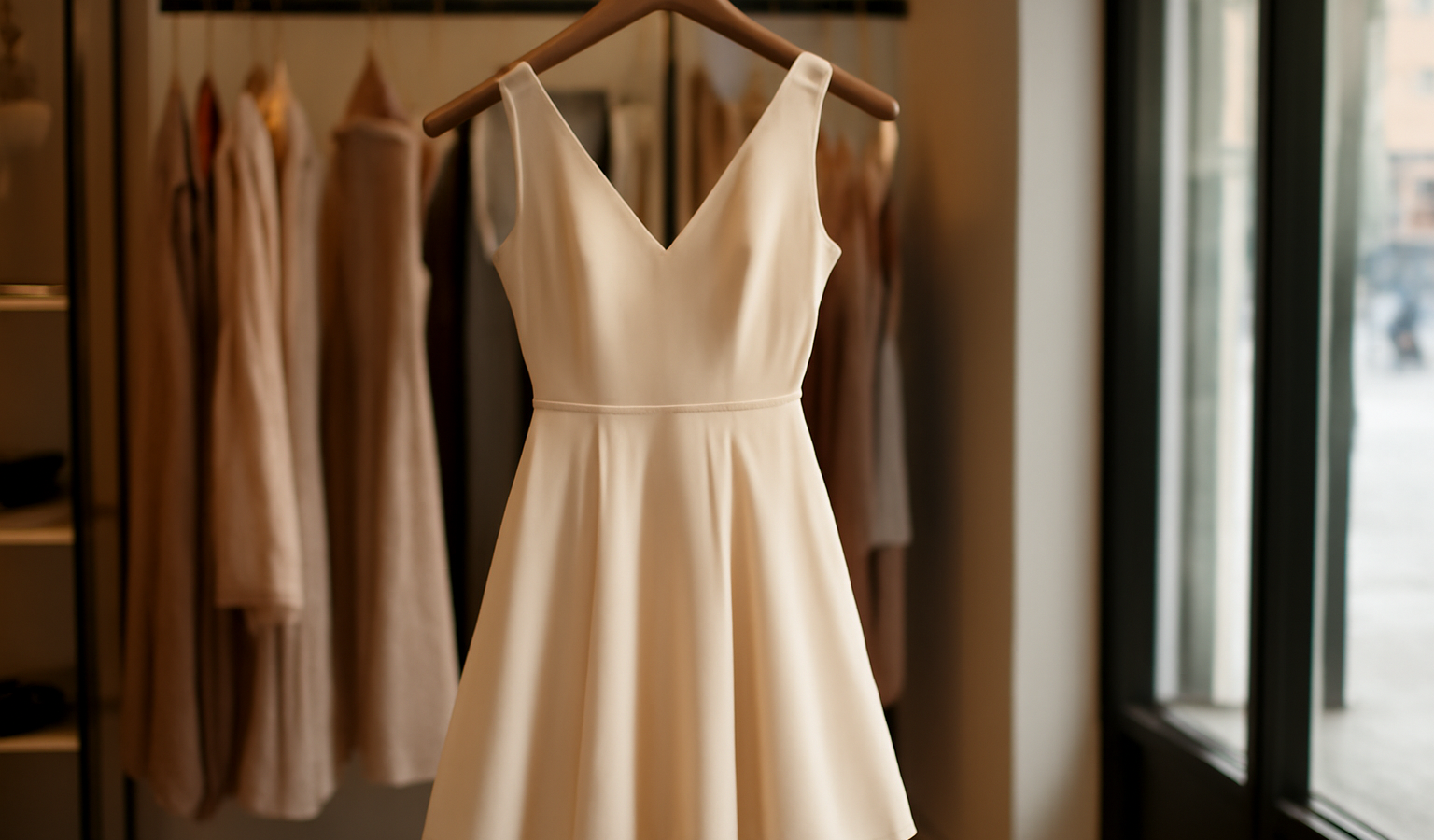 robe posée sur cintre dans boutique